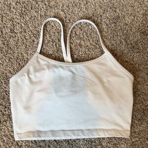 Aerie White “The Hugger” Lined Workout Top Size Small